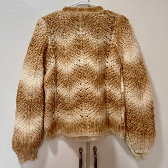 LOFT brown & white sweater, XXS - Picture 3 of 4